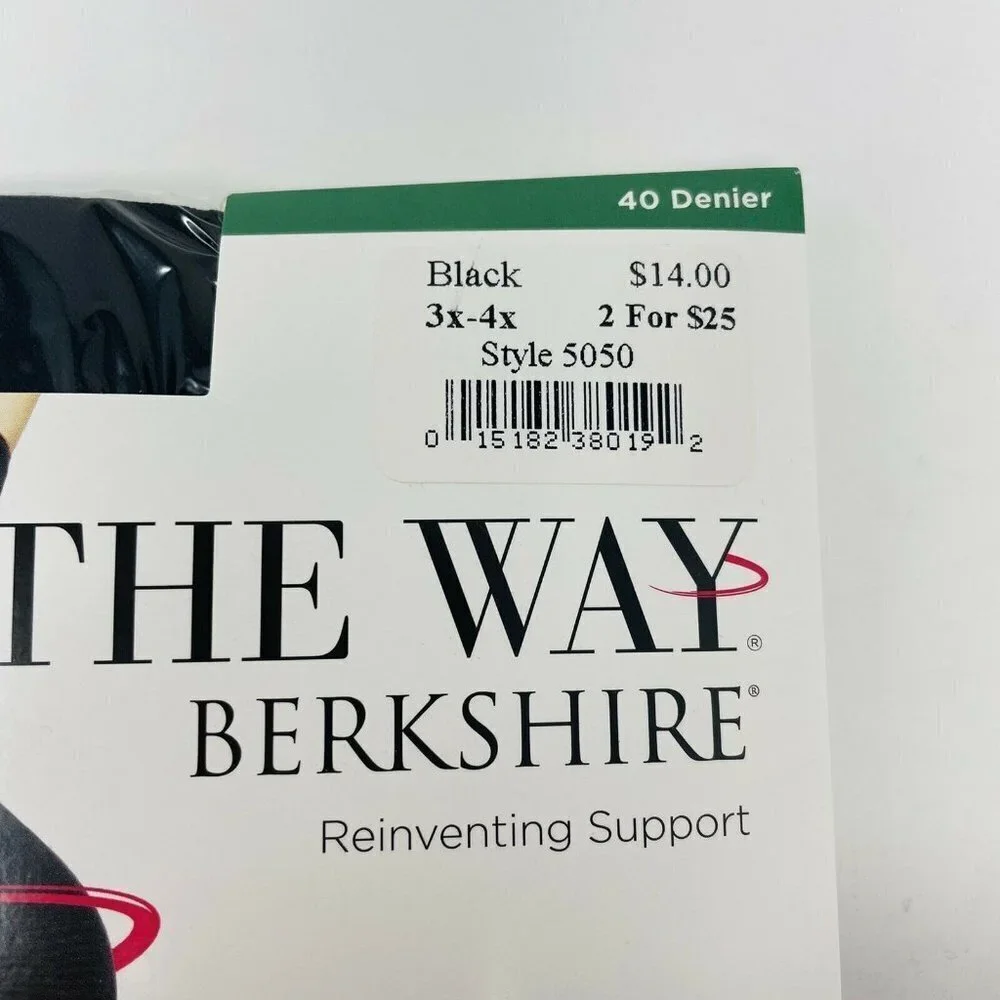 Berkshire Size 3X-4X Firm All the Way The Skinny Shaper Control Top 5050‎ Black